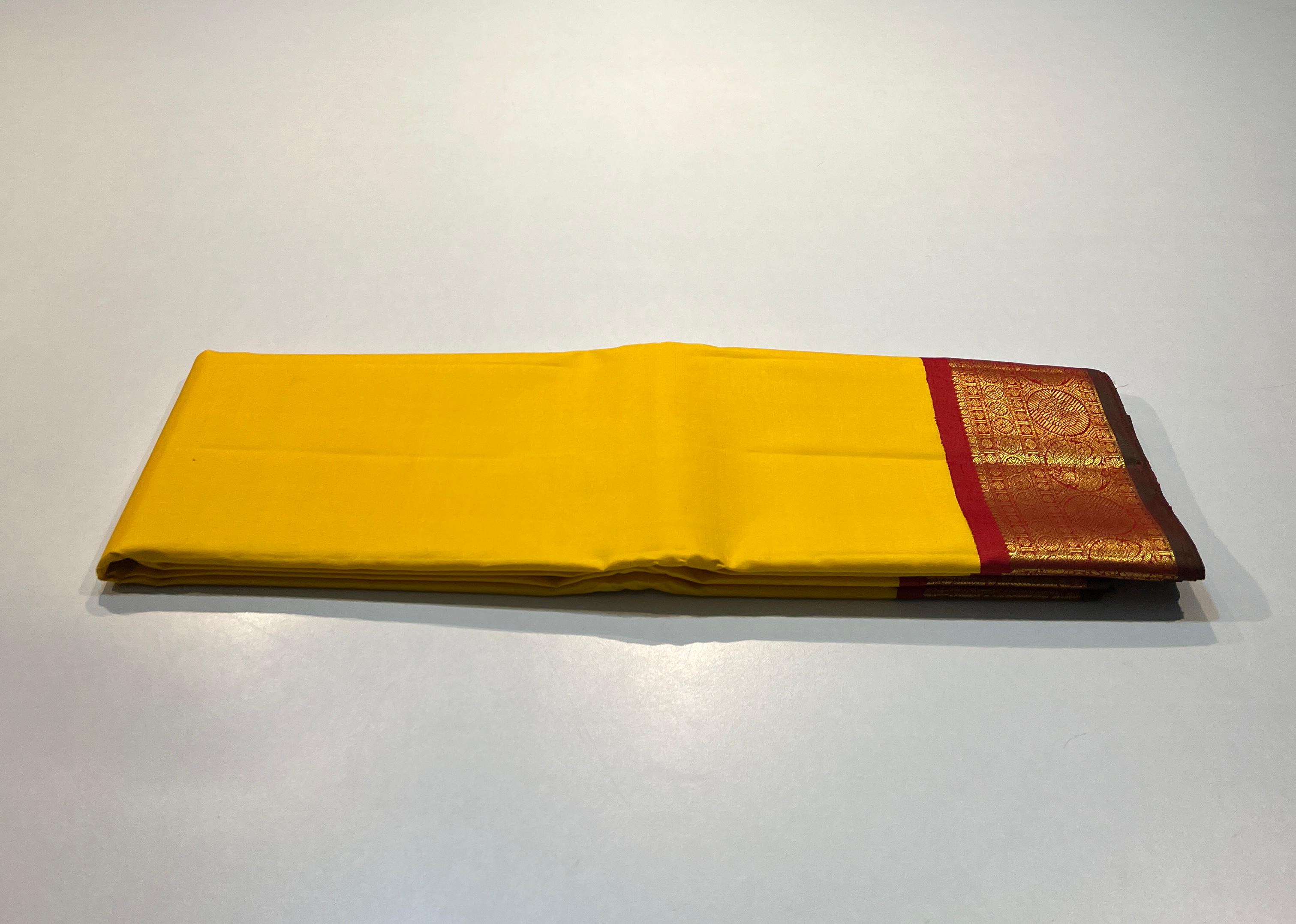 YELLOW/RED  KANCHI NSILK SAREE