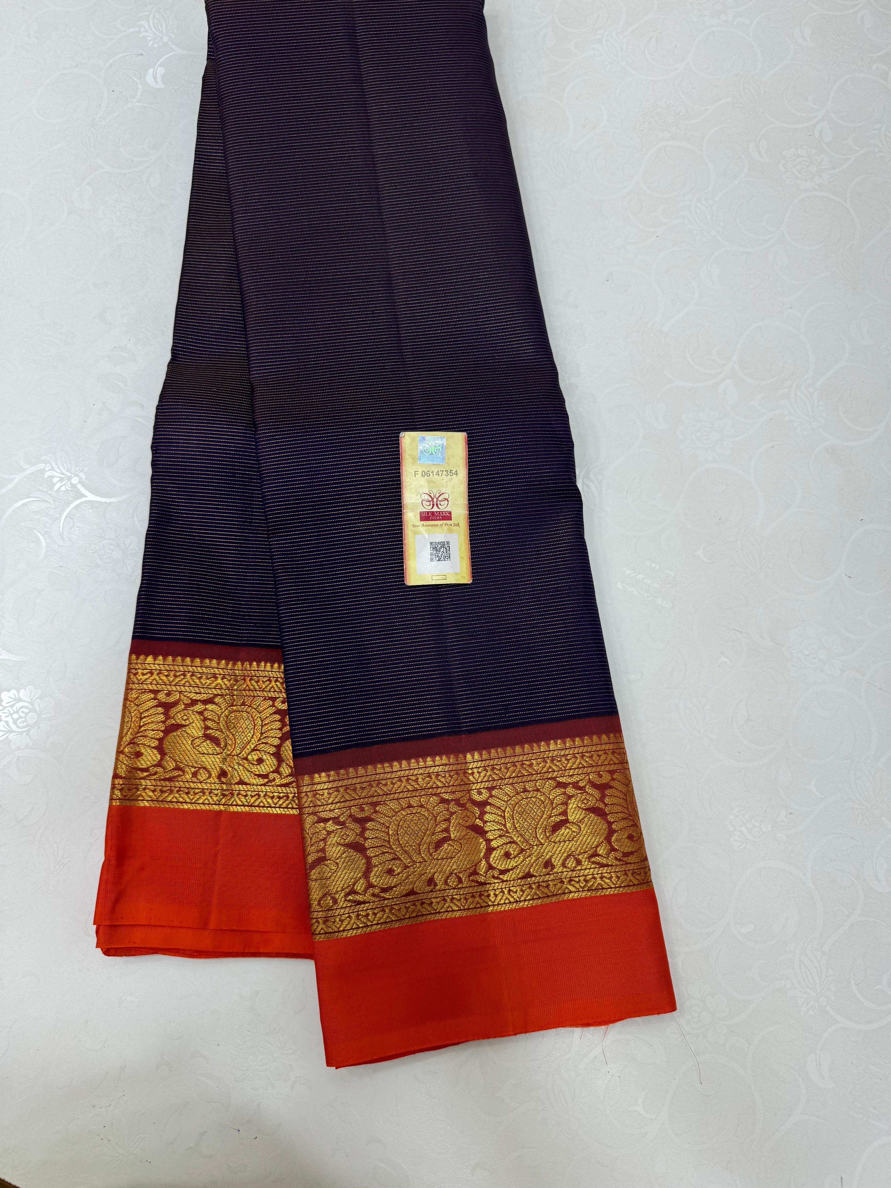 PURPLE/RED KANCHI NSILK SAREE