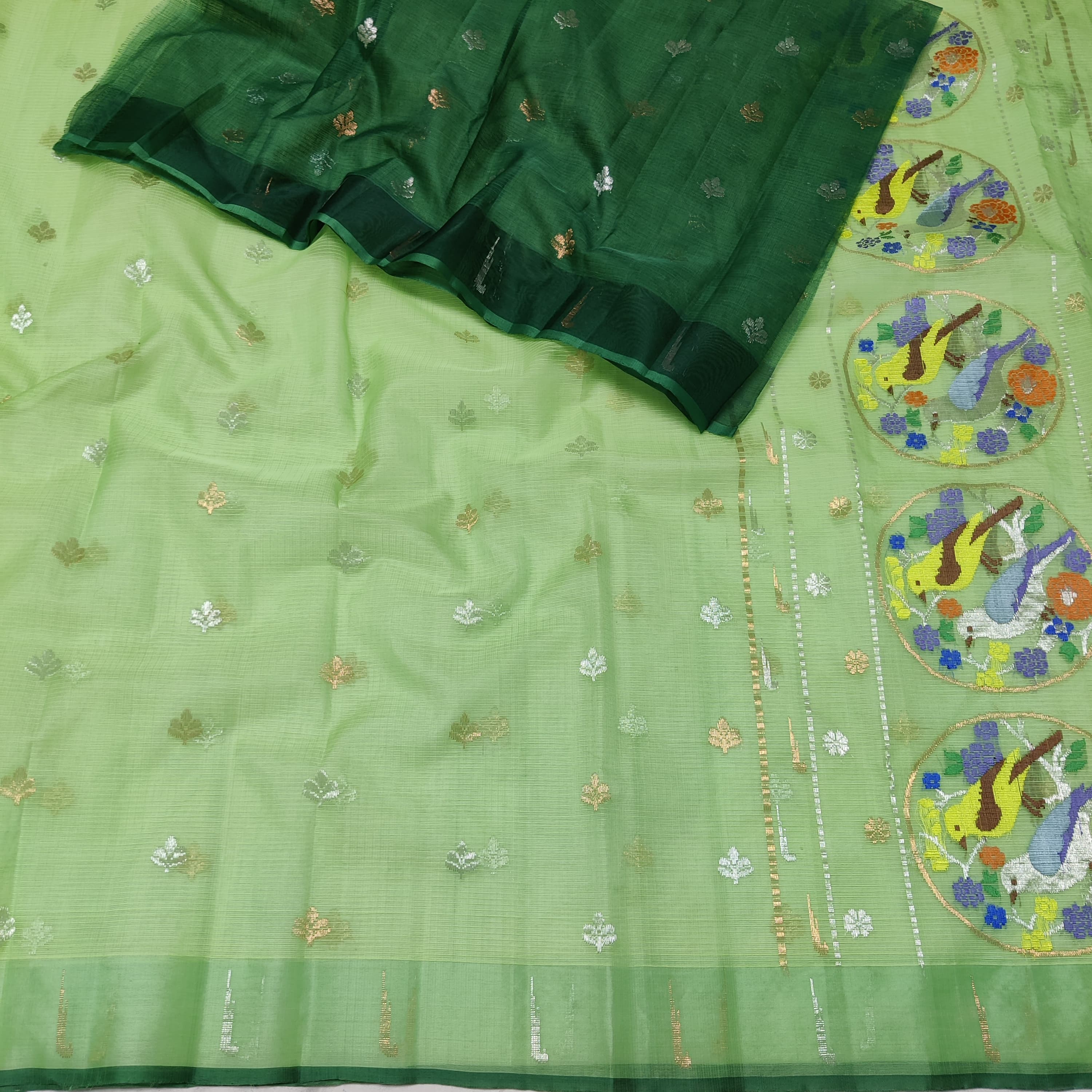 LITE GREEN COLOUR ZARI KOTA SAREE