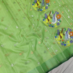 LITE GREEN COLOUR ZARI KOTA SAREE