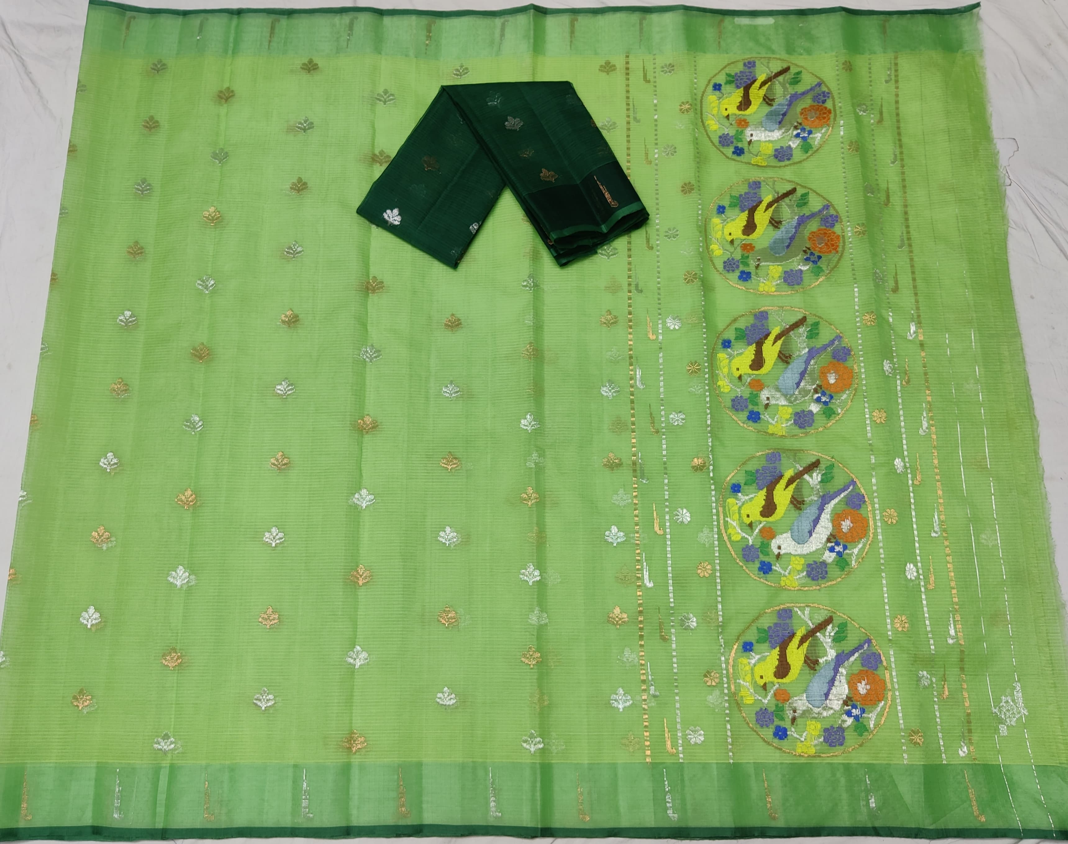 LITE GREEN COLOUR ZARI KOTA SAREE
